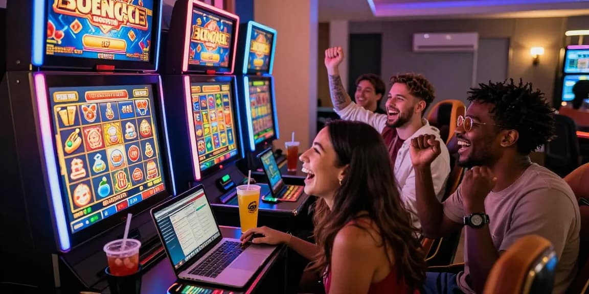Online casino gaming at https://aboutderbyshire.co.uk featuring players enjoying vibrant bonus buy slots with engaging visuals.