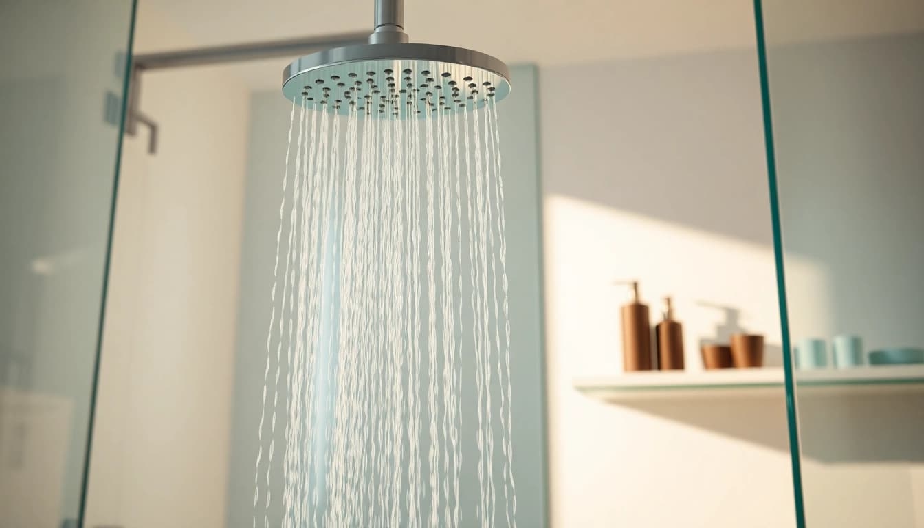Experience a relaxing sunny shower experience with modern design features in a stylish bathroom.