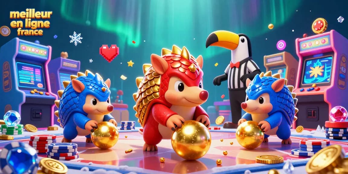 Le meilleur casino en ligne France met en scène des pangolins rivaux dans une ambiance dynamique et colorée.