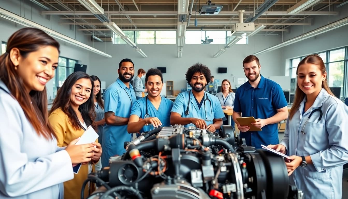 Students thrive in trade schools in southern California with diverse hands-on training experiences.