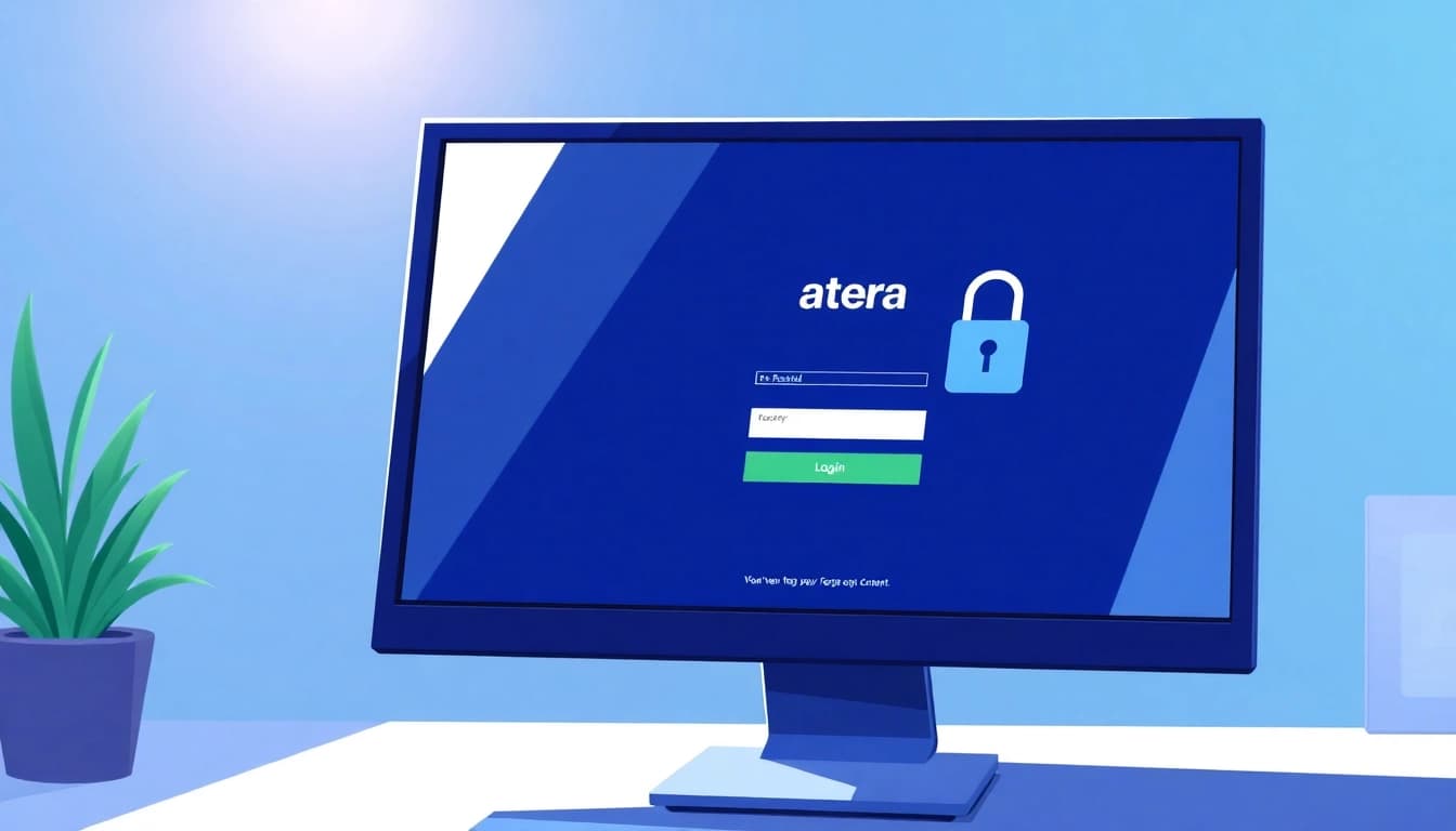 Atera login page with a secure interface, showcasing best practices for safe sign-in.