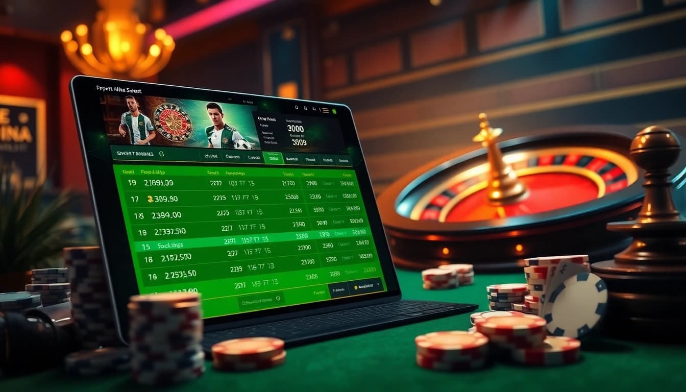 Place a bet using llink alternatif sbobet on an upscale online sports betting interface showcasing vibrant odds and action.