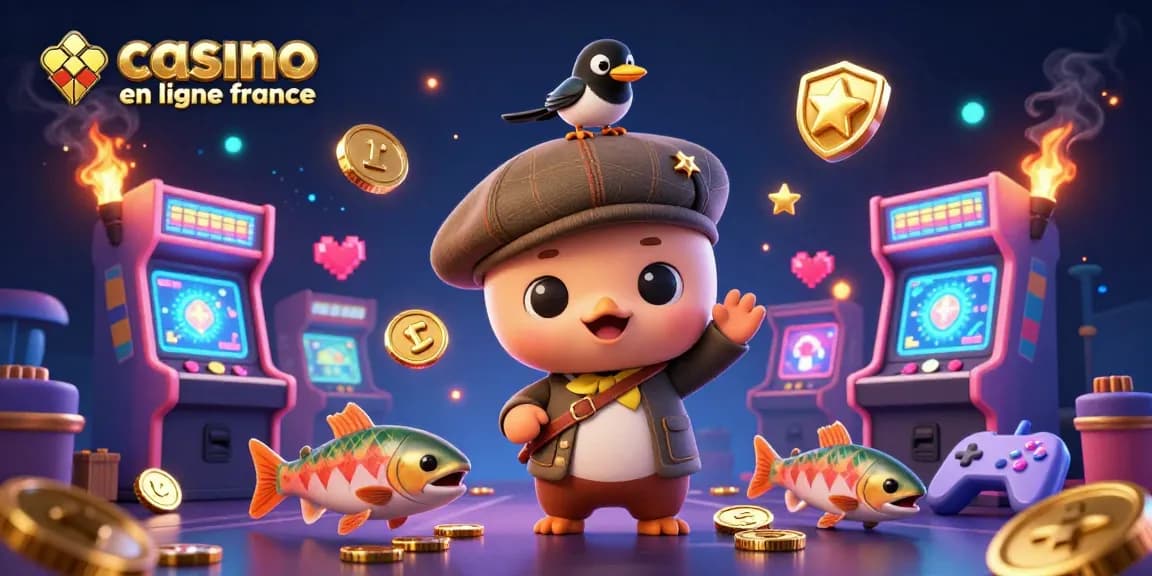 Aperçu d'un casino en ligne France avec un bébé Nessie et des jeux animés autour.