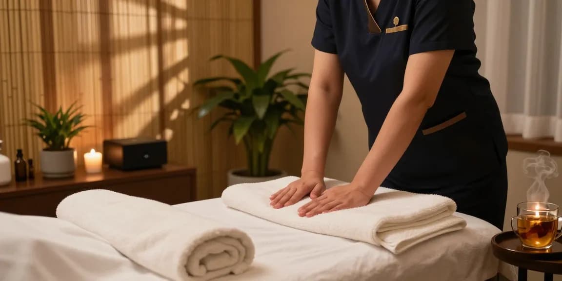 Relaxing Swedish massage scene at makangs.com with soothing ambiance and aromatic oils