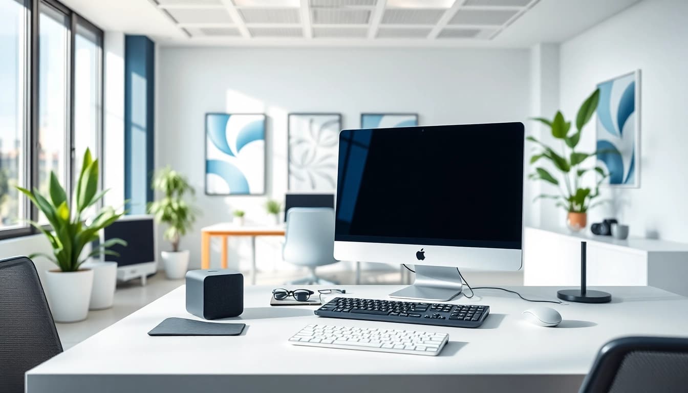 zirvegrupbilgisayar modern ofis ortamında profesyonel bir bilgisayar kurulumunu sergiliyor.