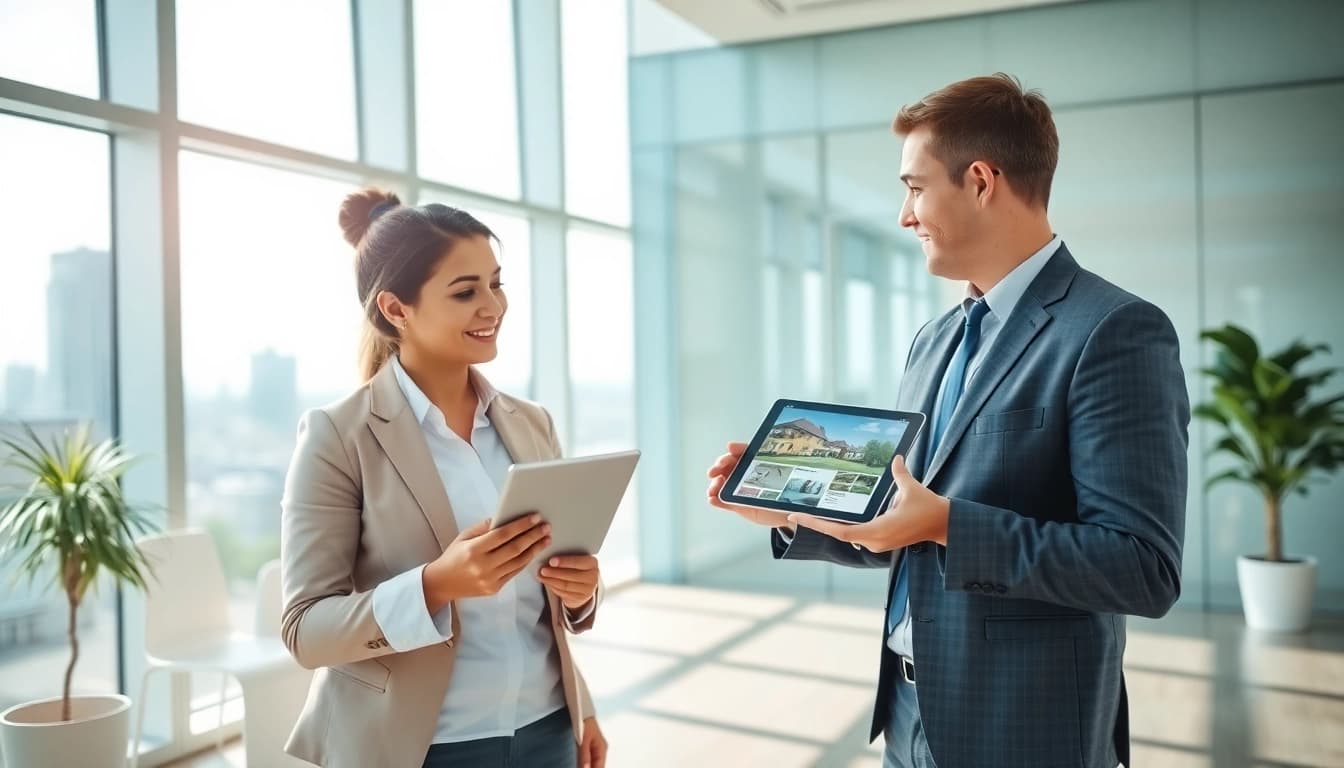 Explore guaranteed rent in High Wycombe with a professional real estate agent in a modern office setting.