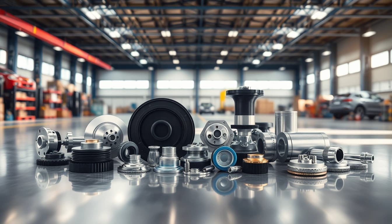 Explore diverse automotive parts at https://factoryoemsupply.com/ on a sleek metallic surface in a vibrant setting.