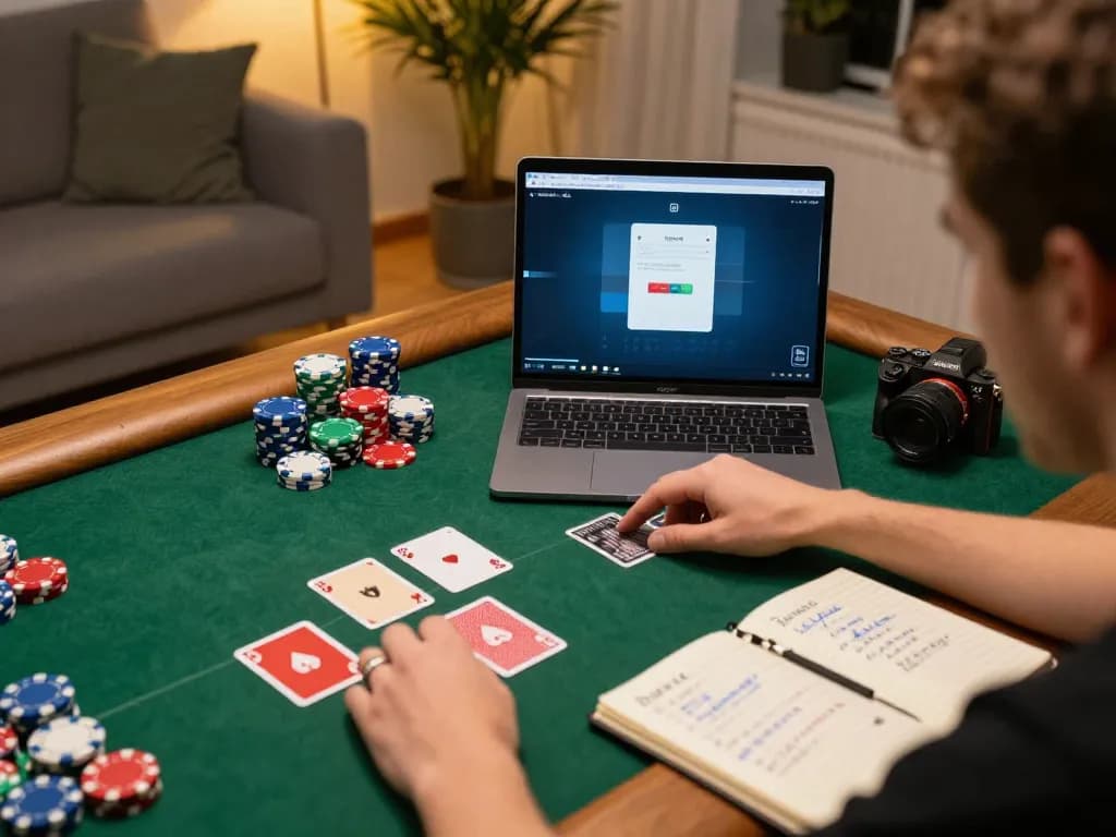 Engaging in poker gameplay for c168 online gaming strategies set in a cozy home environment.