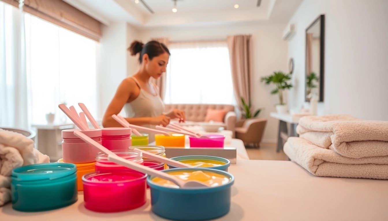 Experience expert body waxing Queens NY in a calming salon environment with warm tones and professional equipment.
