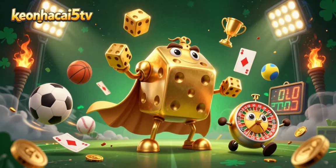 Engage with keonhacai5tv exciting sports betting actions showcasing dice and dynamic game elements.