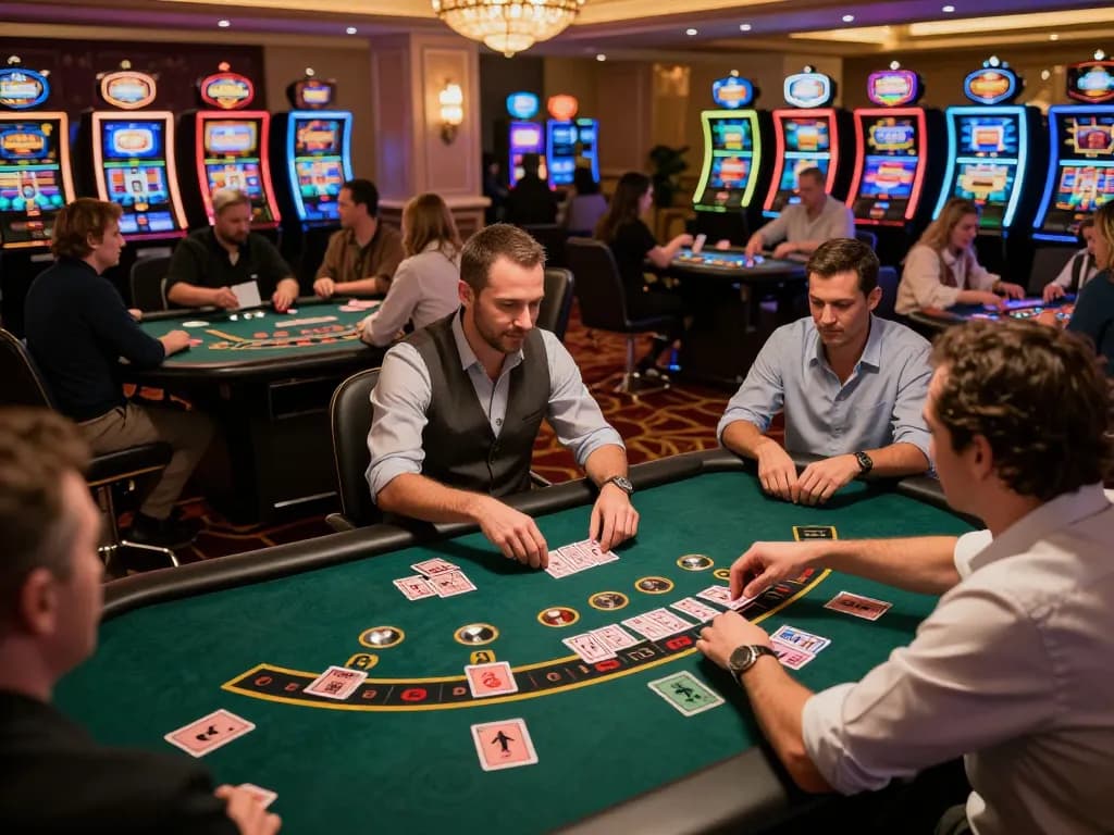 Experience engaging blackjack gameplay and vibrant atmosphere at MB88 casino.
