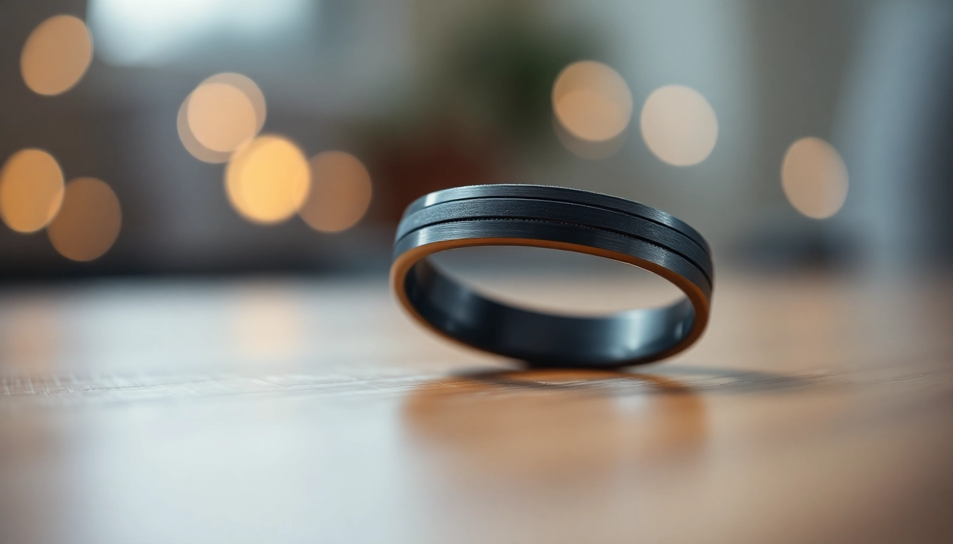 Showcase of Black Zirconium Rings highlighting their sleek design and modern style.