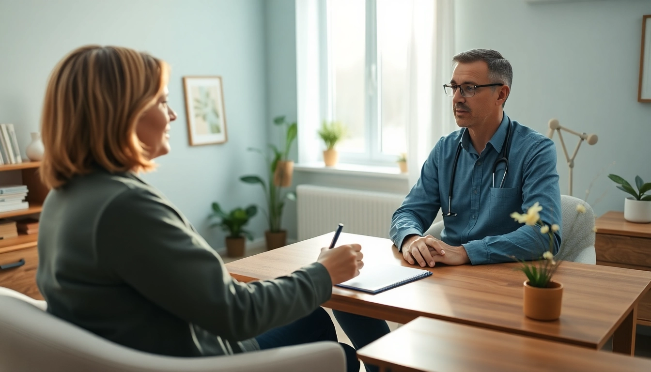 German psychiatrist providing compassionate care in a soothing environment.
