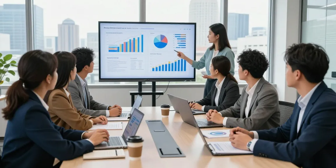 Team collaborating in a modern office discussing the best merchant cash advance strategies.