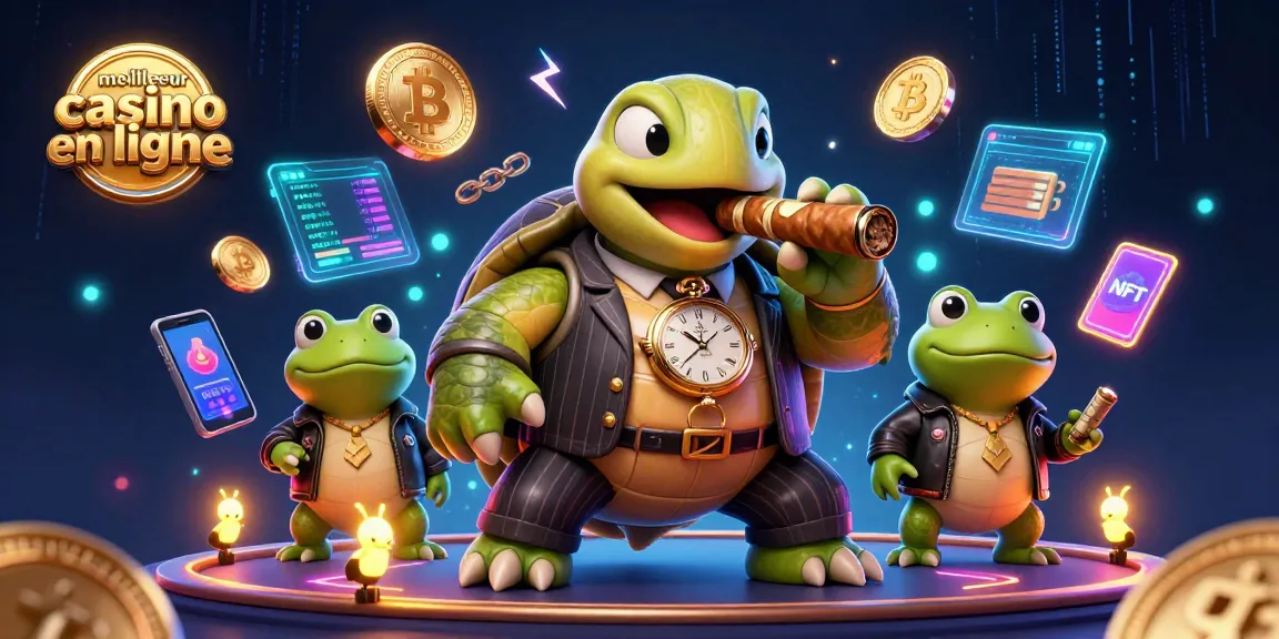 Jouez au meilleur casino en ligne avec des personnages de tortue et grenouille illustrant l'univers lumineux des jeux d'argent.