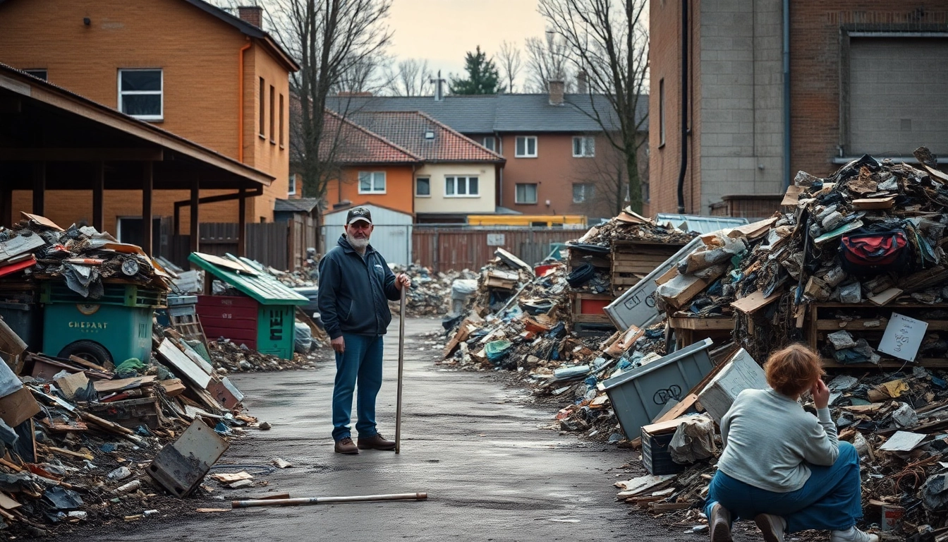 Schrotthändler Oberhausen sortiert Altmetall professionell auf dem Schrottplatz.