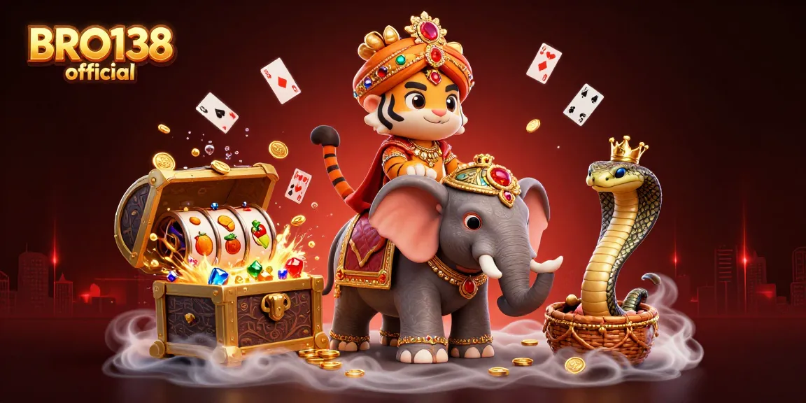 Engage in thrilling gameplay with BRO138 official's vibrant slot machines in this dynamic illustration.