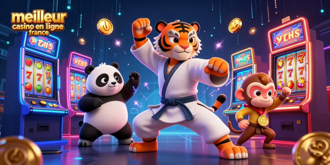 Profitez du meilleur casino en ligne France avec des personnages de kung fu et des éléments de jeu captivants.