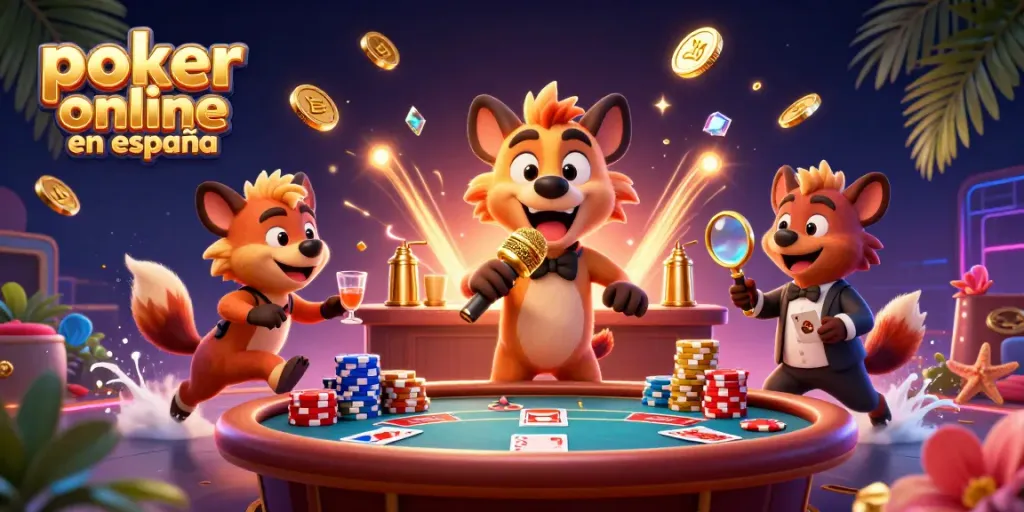 Juega al poker online en España y disfruta de una experiencia divertida con hienas humorísticas.