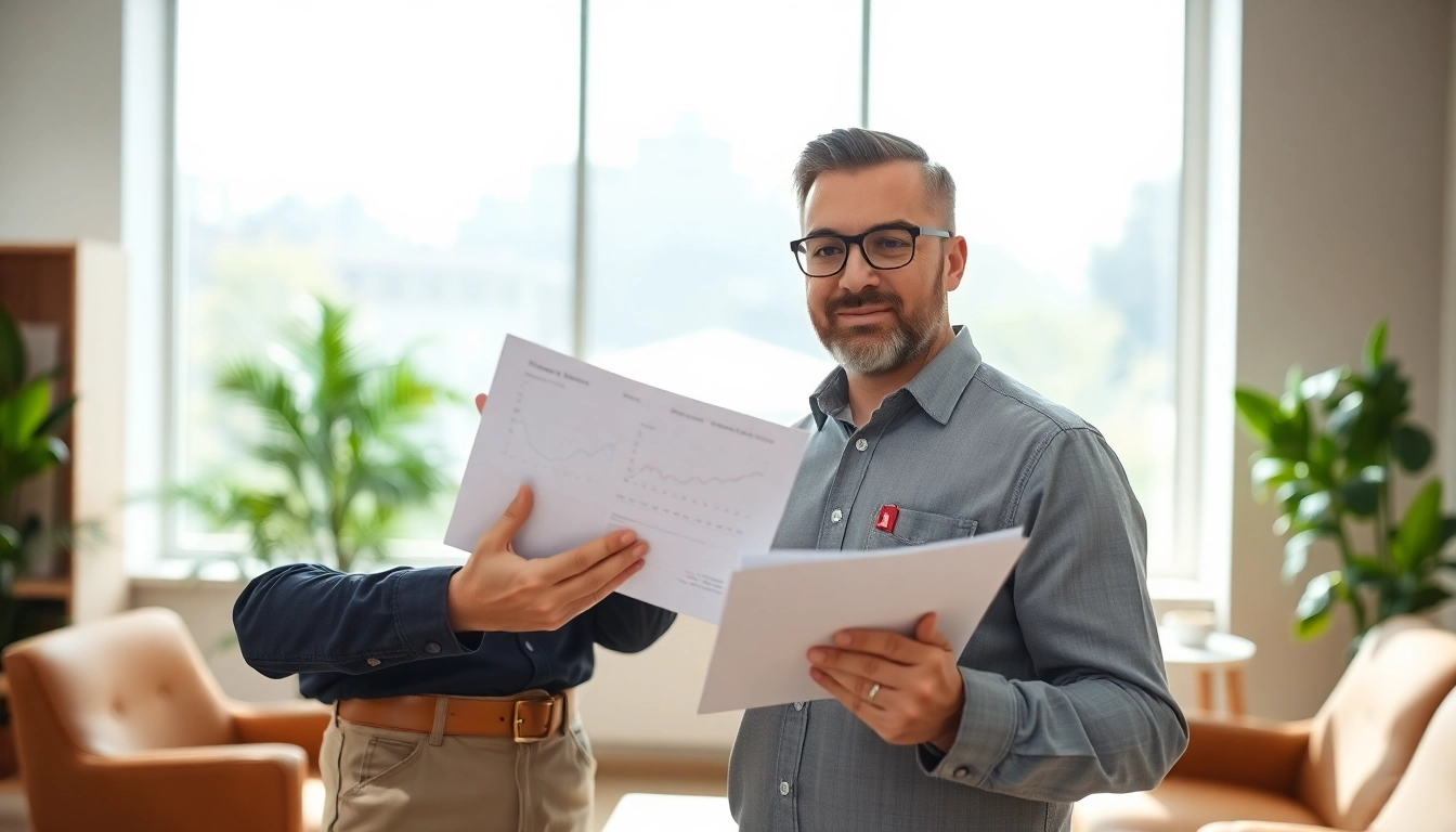 Reviewing trusted exterminator reviews in a professional office environment.