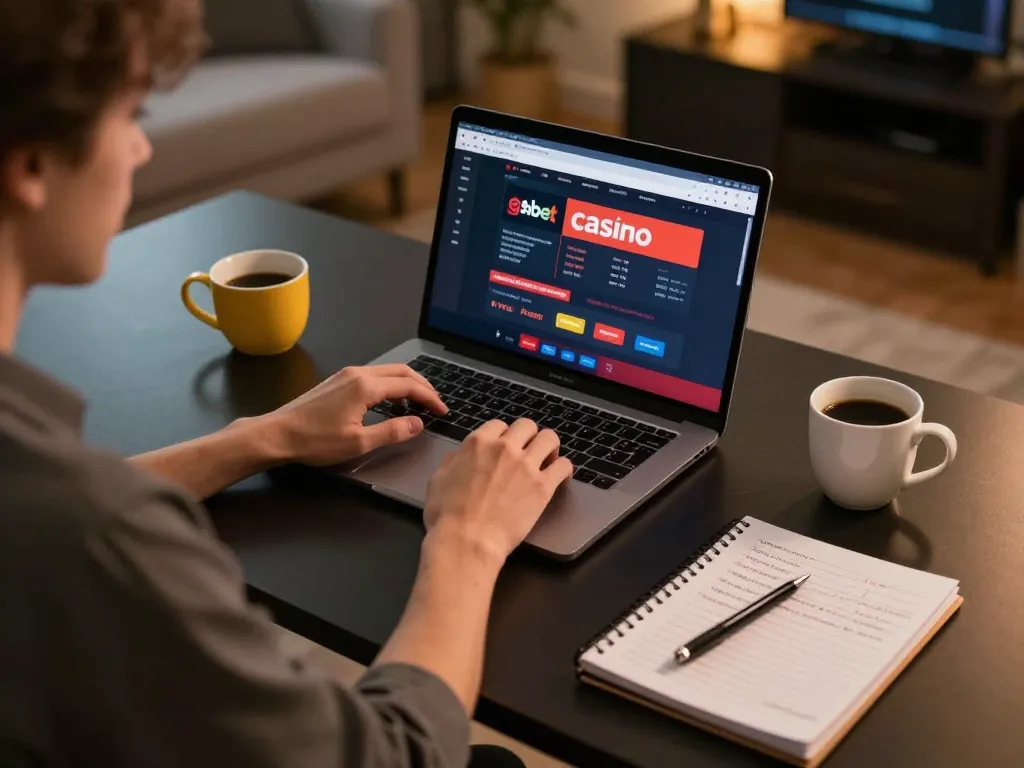 Playing at shbet online casino, showcasing engaging gameplay on a laptop with strategic notes