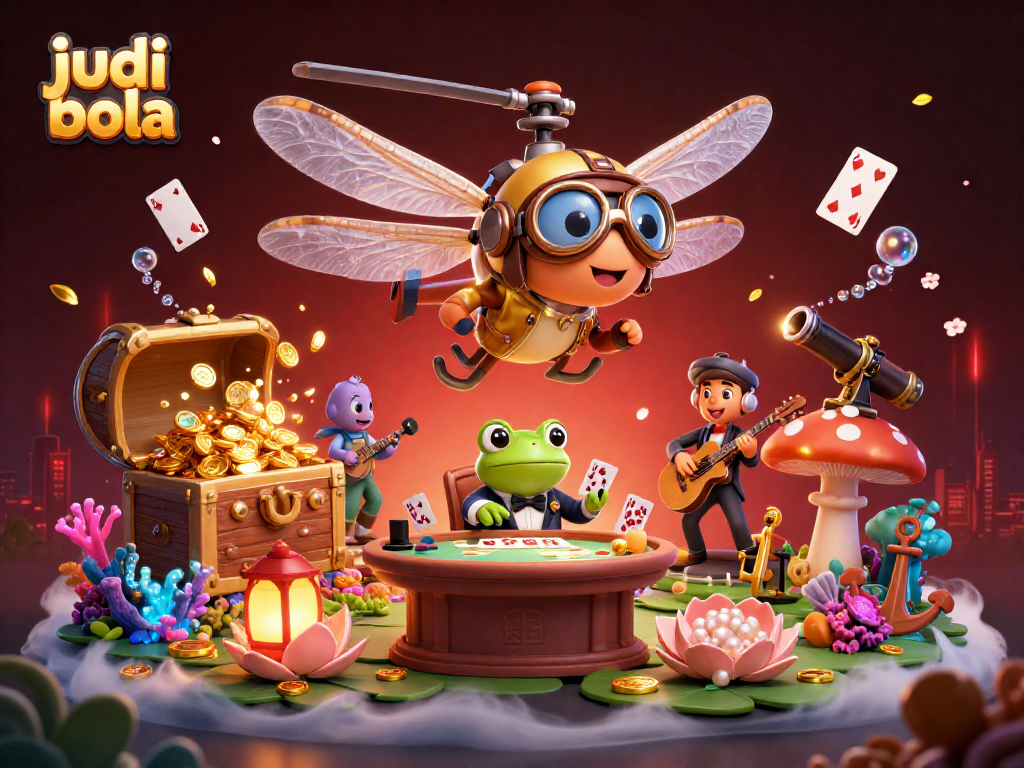 Experience the thrill of judi bola with our lively casino scene featuring dynamic characters and vibrant gambling elements.
