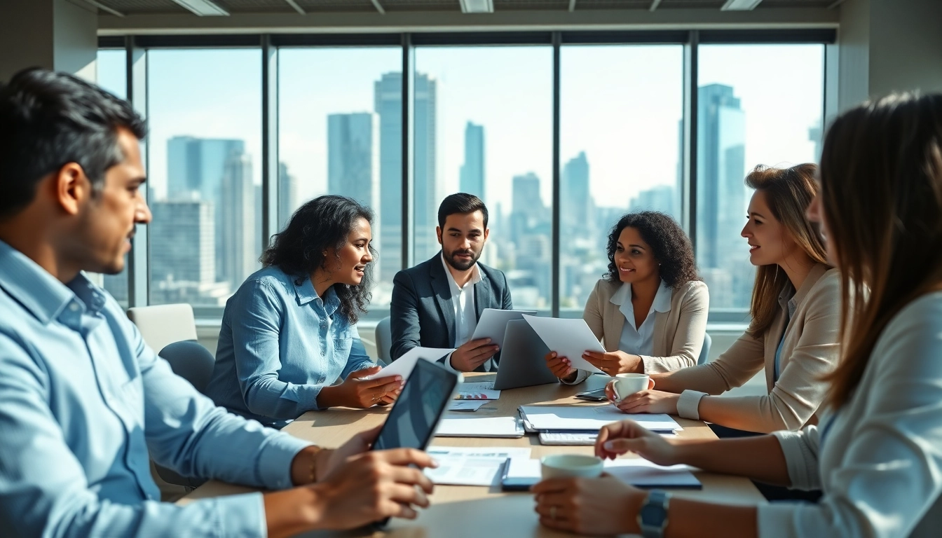 Engaged professionals discussing Acquisition Planning strategies in a modern office setting.