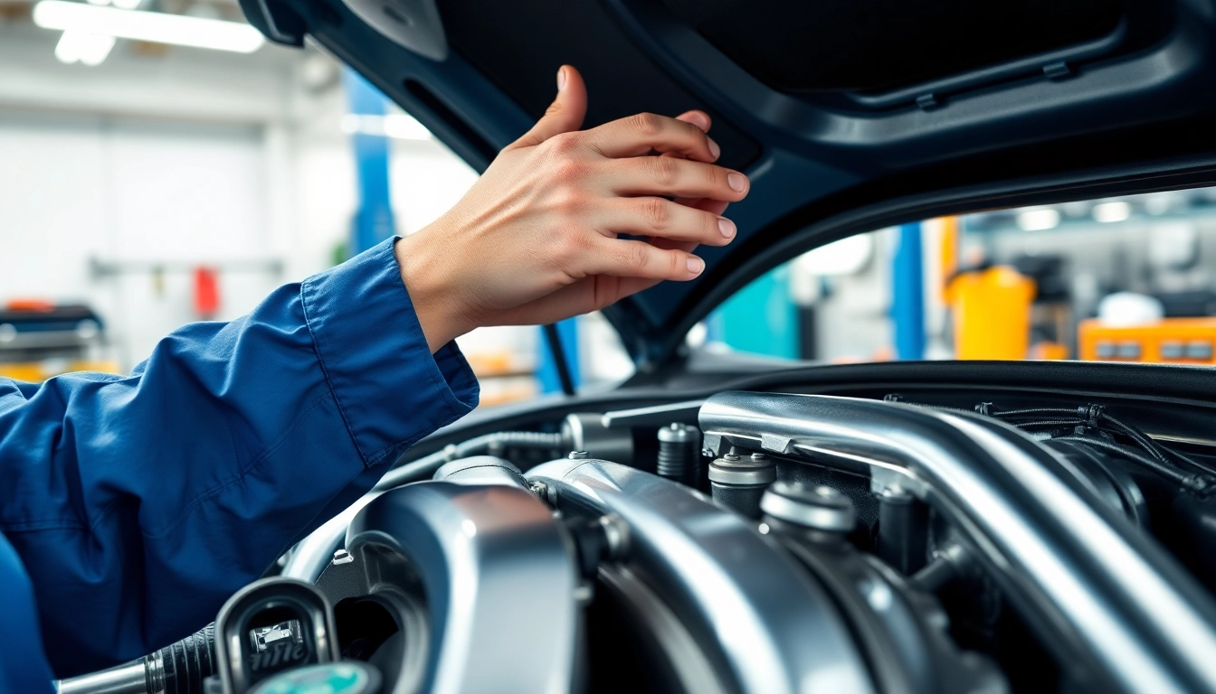 Inspecting a vehicle's engine for powertrain extended warranty coverage details.