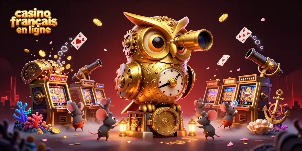 Explorez le casino francais en ligne avec un hibou doré et des machines à sous fascinantes.