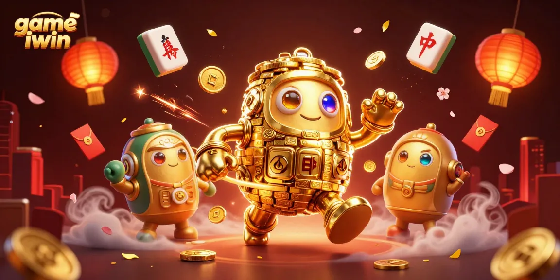 Experience thrilling gameplay with game iwin featuring a golden golem amidst dazzling casino elements.