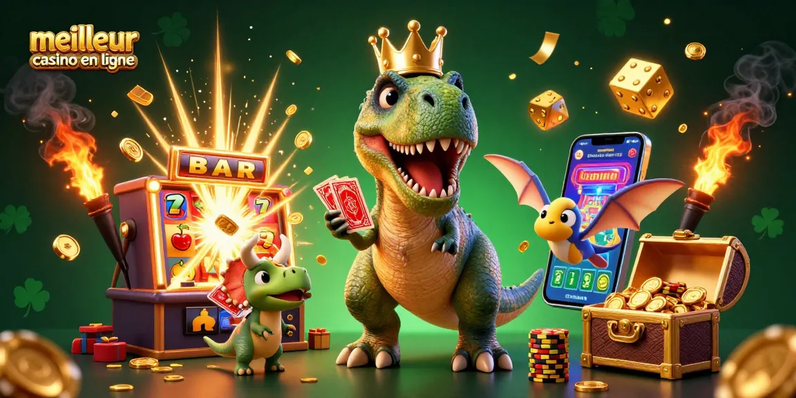Jouer dans le meilleur casino en ligne avec un T-Rex et un triceratops au milieu d'une explosion de gains.