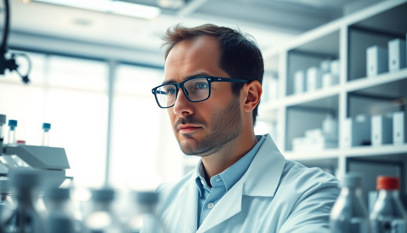 Explore peptides in a professional lab setting, showcasing innovative research and analysis.