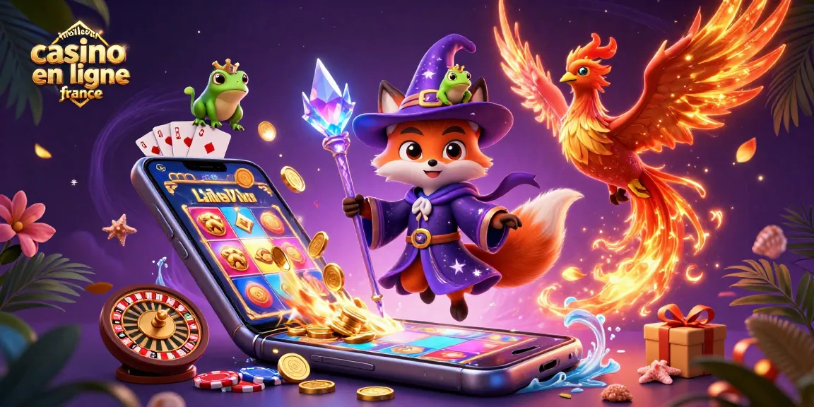 Découvrez le meilleur casino en ligne en France avec un renard sorcier et un phénix dans une illustration magique.