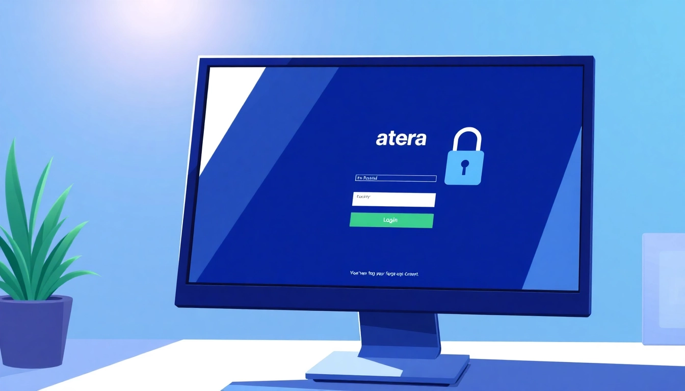 Atera login page with a secure interface, showcasing best practices for safe sign-in.