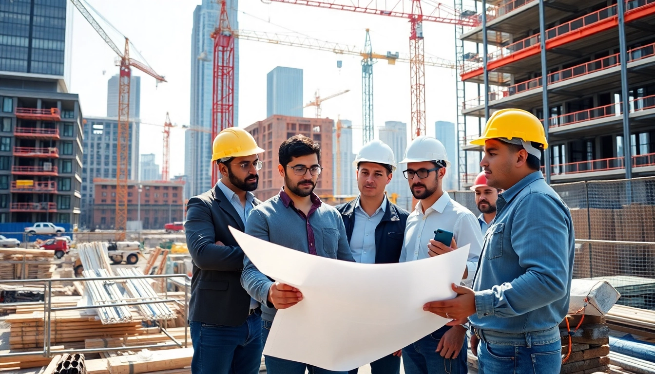 Manhattan General Contractor leading a busy construction project with a diverse team.