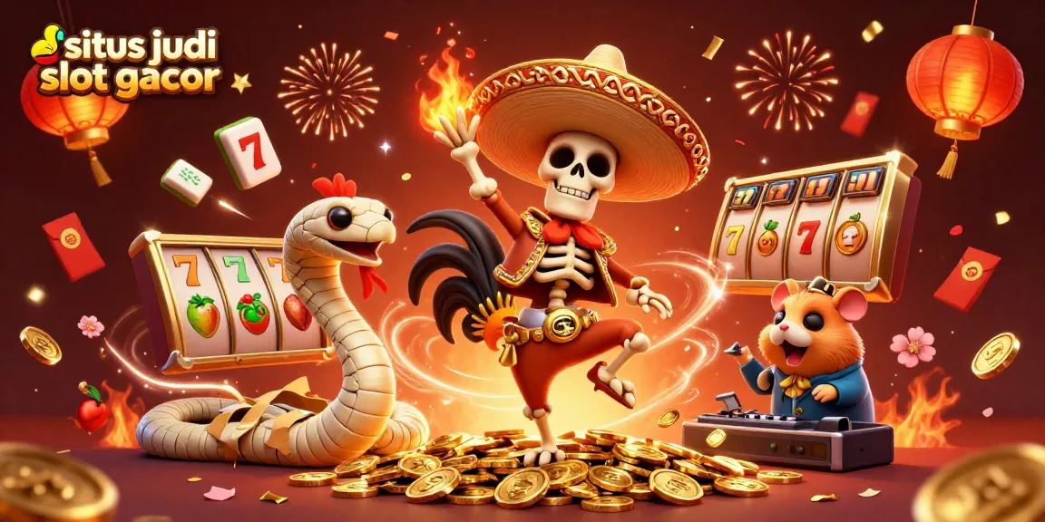 Spin the reels and win big with dynamic characters celebrating at situs judi slot gacor!