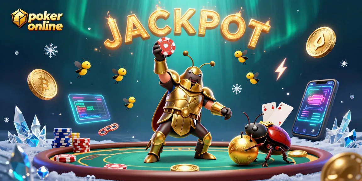 Jouez au poker en ligne avec un escargot héros et des éléments de poker captivants.