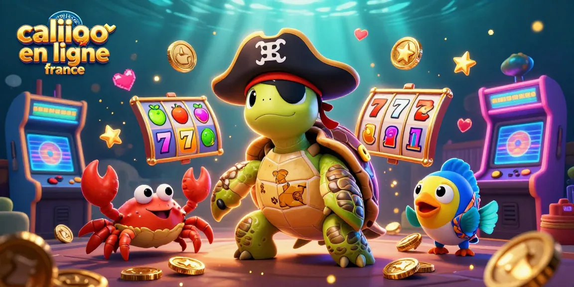 Vivez l'expérience du meilleur casino en ligne France avec cette illustration 3D captivante de personnages aquatiques jouant aux machines à sous.