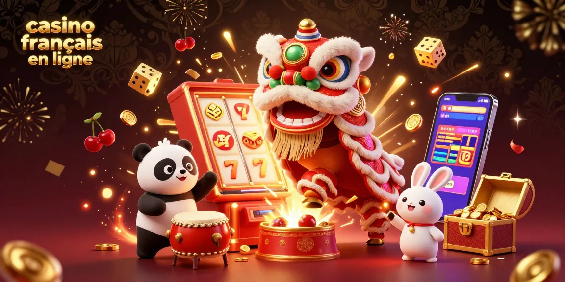 Déclenchez des gains avec le casino français en ligne présentant une danse de lion colorée et des jackpots éclatants.
