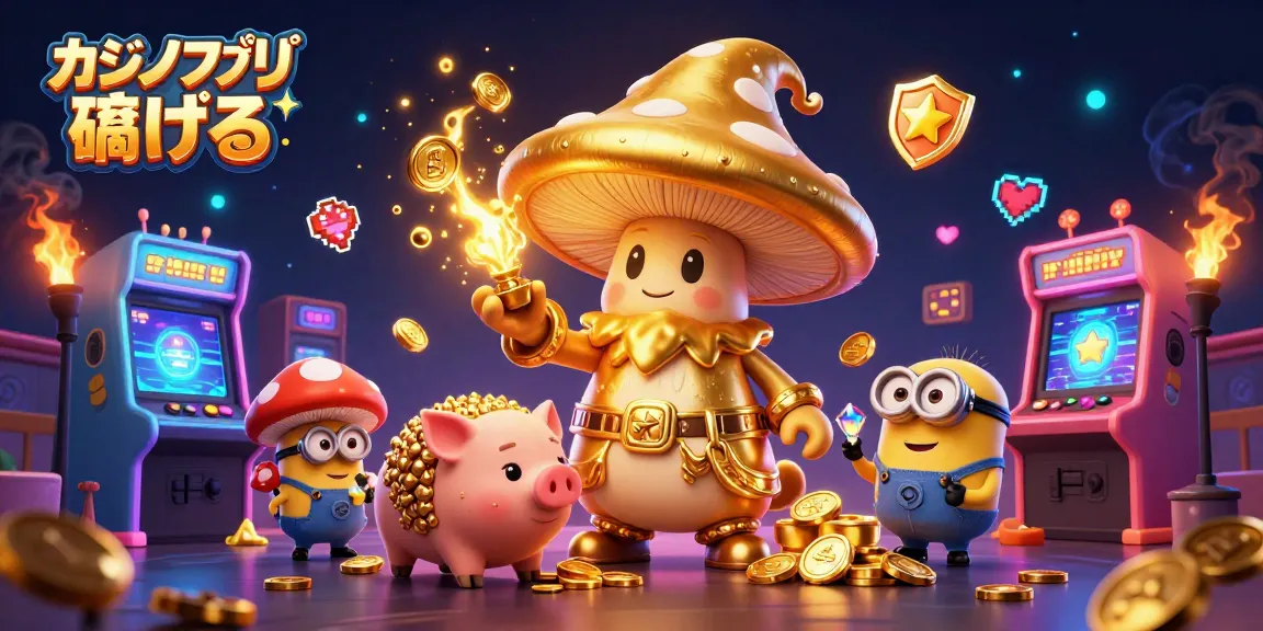カジノアプリ 稼げるでゴールドに変わる魔法を使うキャラクターが登場するイラスト