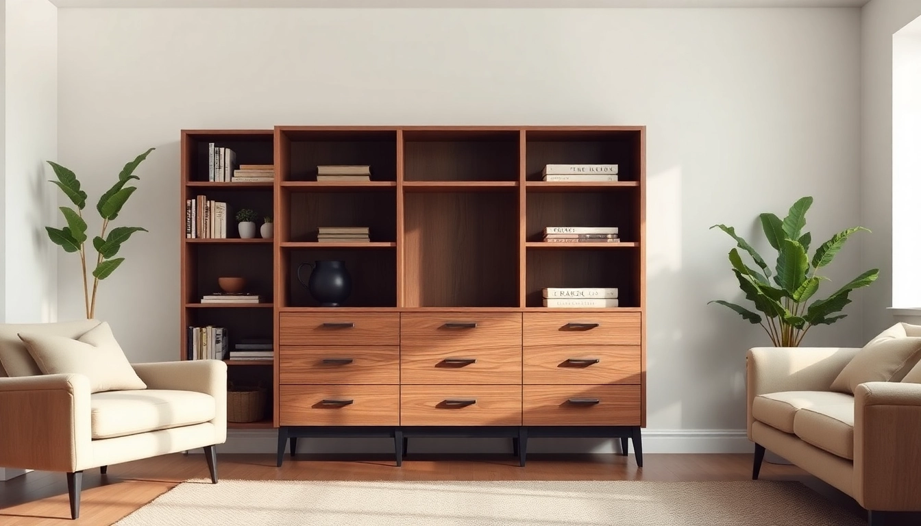 Storage cabinet showcases elegant design and functionality in a cozy living room setting.