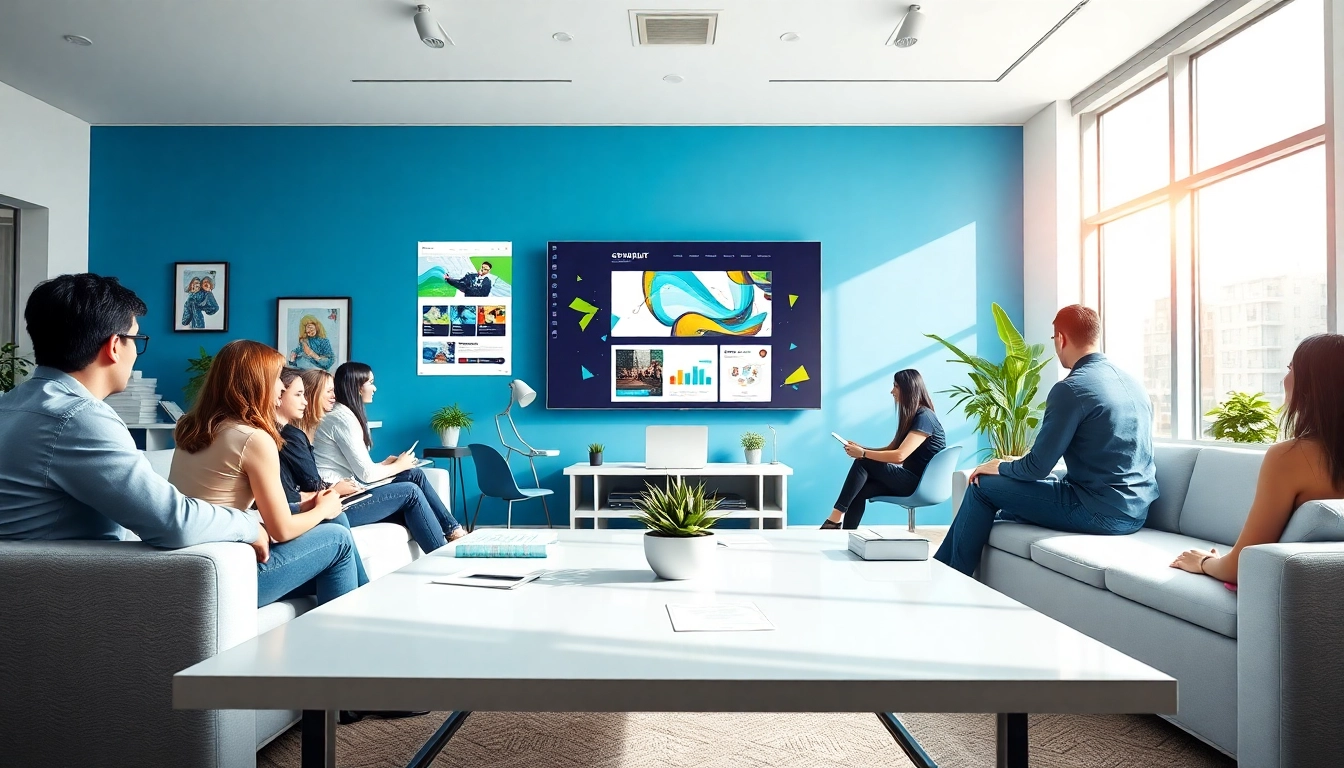 Webdesign Agentur kreative Teamarbeit in modernem Büro mit innovativen Designs.