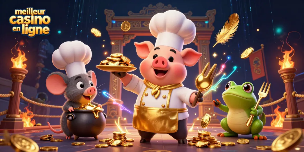 Jouer avec les pièces d'or au meilleur casino en ligne avec des personnages animés.