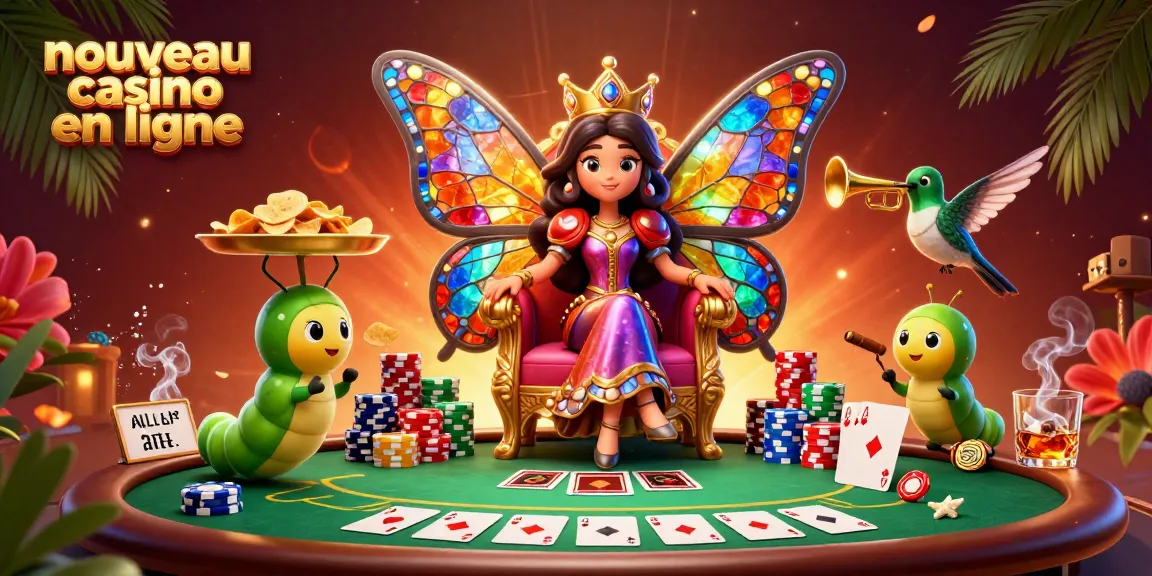 Jouer sur un nouveau casino en ligne avec la reine des papillons et des croupiers stylés.
