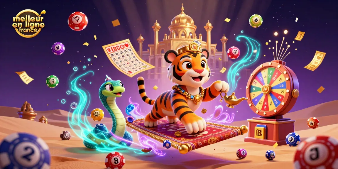 Illustration du meilleur casino en ligne France avec un sultan tigre et des éléments de loterie dynamiques.