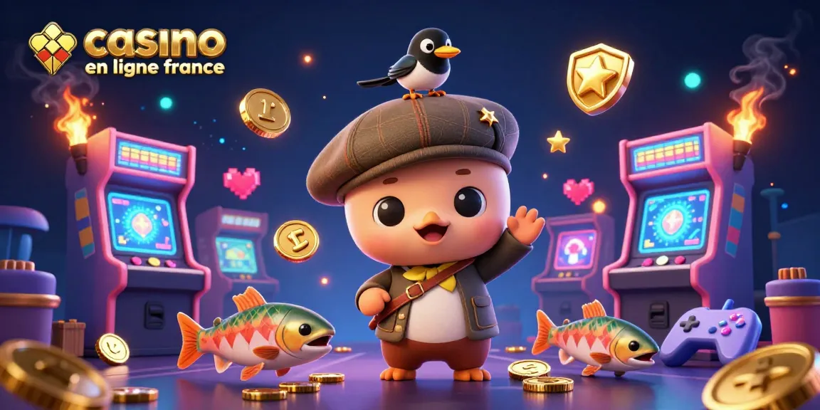 Aperçu d'un casino en ligne France avec un bébé Nessie et des jeux animés autour.