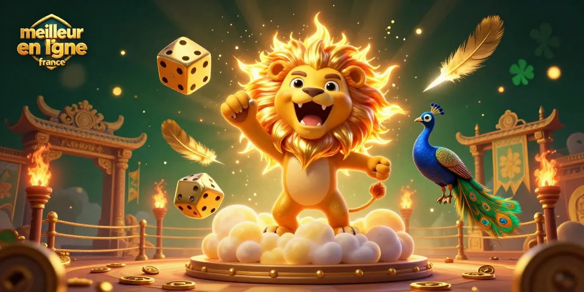 Illustration animée montrant le meilleur casino en ligne France avec des personnages de jeu et des éléments scintillants.