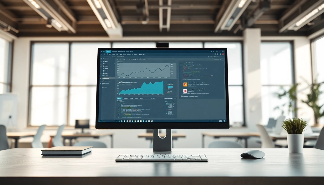 Optimize software testing efficiency with a test automation tool interface in a modern workspace.
