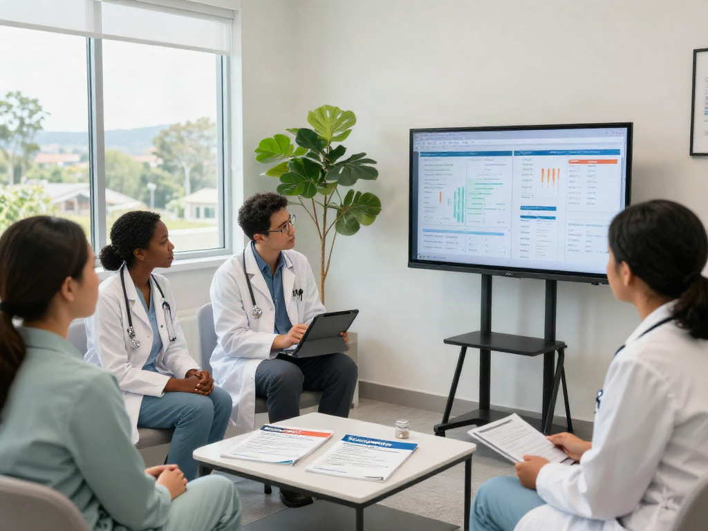 Semaglutide research in Orange County showcasing medical professionals collaborating on patient outcomes and data analysis.