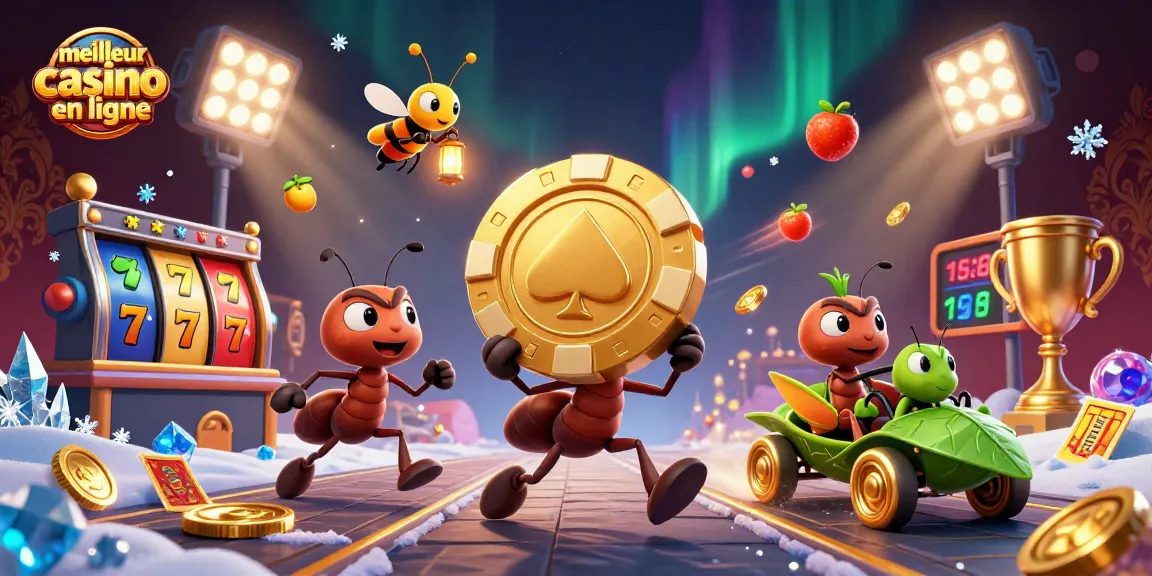 Pariez et gagnez dans le meilleur casino en ligne avec cette scène dynamique de jeux d'argent.